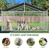 YITAHOME 10x10 Heavy-Duty Galvanized Outdoor Dog Enclosure Kennel with Waterproof Roof