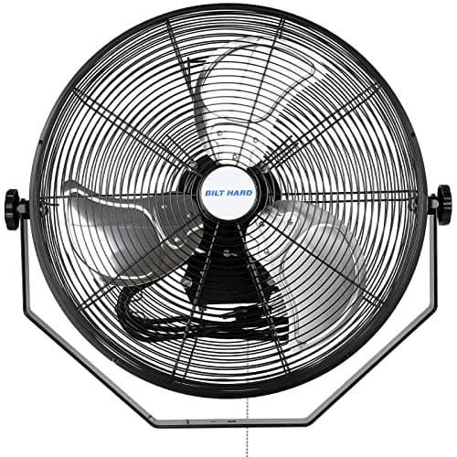 BILT HARD 20-Inch Industrial Wall Mount Fan, 4600 CFM Enclosed PSC Motor