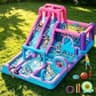 FBSPORT 12-in-1 Inflatable Bounce House and Double Water Slide Play Park