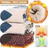 Welwoos Thick Knee-High Thermal Ski Socks, 70% Merino Wool with Compression Zones