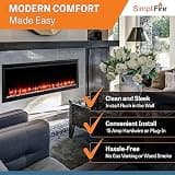 SimpliFire Allusion Platinum 60-Inch Linear Electric Fireplace Wall Mount