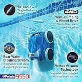 Polaris 9550 Sport Premium Robotic Pool Cleaner with 4-Wheel Drive & Caddy