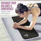 Kinesis Extra Thick 1-Inch Yoga Knee Pad Cushion with Breathable Mesh Storage Bag