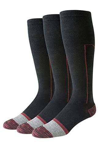 Essentials Men's Knee High Graduated Mild Compression Socks Cotton Blend