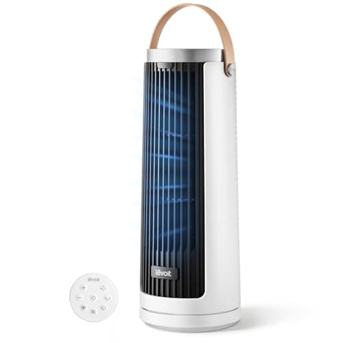LEVOIT Mini Compact Oscillating Desk Tower Fan with 3-Angle Custom Sweep
