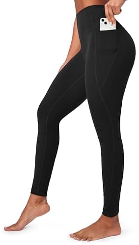 Ewedoos Women's Compression Leggings with No-Front-Seam and Tummy Control