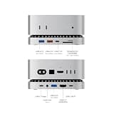 Aluminum Mac Mini M4 Docking Stand and HDMI Hub with M.2 NVMe/SATA SSD Enclosure