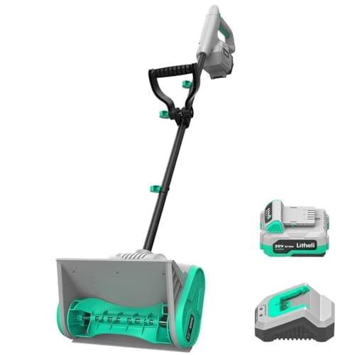 Litheli 20V 12-Inch Cordless Electric Snow Shovel Kit with 4.0Ah Battery