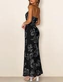 MEROKEETY Strapless 3D Floral Mesh Tube Maxi Evening Gown with Built-In Gel Tape