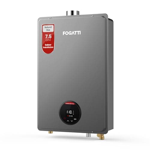 FOGATTI Indoor Natural Gas Tankless Water Heater 7.5 GPM 170,000 BTU