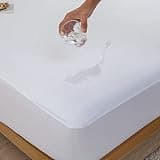Kingnex Bamboo Jersey Waterproof Split-Top Queen Mattress Protector for Memory Foam Beds