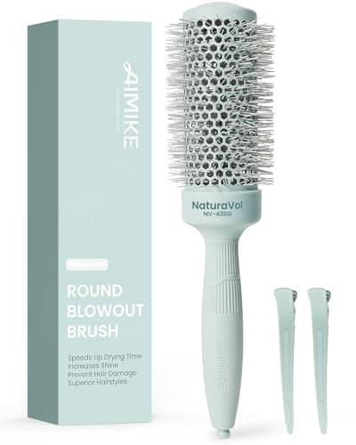 AIMIKE NaturaVol Nano Thermal Ceramic Vented Round Hair Brush, 1.7-Inch