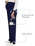 AMPOSH Women's Maternity Scrub Pants with Over-Belly Band and Hem Vents