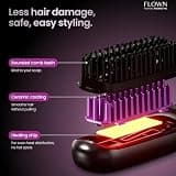 NUMOYA Flown Original Go Brush Pro Cordless Hair Straightener Brush Black