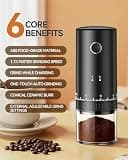 CEVING Rechargeable Grind-While-Charging Portable Conical Burr Grinder