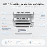 PULWTOP Mac Mini Docking Station with 8TB M.2 SSD Enclosure and 4K@60Hz Output