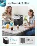EUHOMY Portable 40-Pound Nugget Ice Maker with Integrated Carry Handle