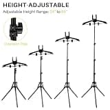 TONINT Adjustable Height Wood Hanger Garment Steamer Stand