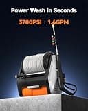 Giraffe Tools Grandfalls Pro Retractable Wall Mounted Pressure Washer, 3700 PSI