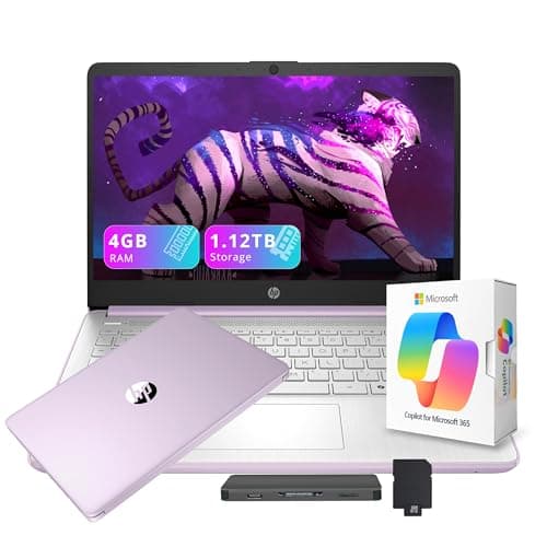 HP Flagship HD Student Laptop (14-inch, Intel N150, 1.12TB Total Storage Hub, Purple)