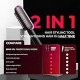 TYMO Ring Hair Straightener Brush with 3D Triangle Teeth Hot Comb Styler