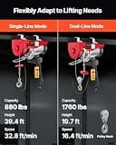 VEVOR 1760lbs Electric Wire Hoist with 14ft Control Handle