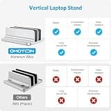 OMOTON Vertical Aluminum Dual-Slot Laptop Stand for Devices Up to 17.3 Inches