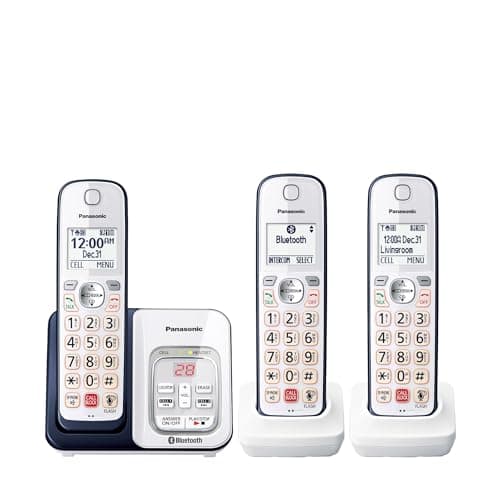 Panasonic KX-TGD863A 3-Handset Cordless Phone System with Voice Assistant Feature