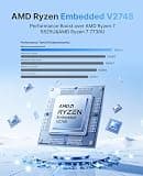 KAMRUI Mini PC E3B, AMD Ryzen Embedded V2748, 16GB DDR4 RAM, 512GB M.2 SSD Storage