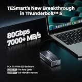 TESmart 80Gbps M.2 NVMe SSD Enclosure - Thunderbolt 5 Active Cooling System