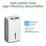 Waykar Energy Star Dehumidifier with Water Tank and Drain Hose (34 Pint, 2000 Sq.Ft)