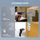 Eyoyo EY-034 Handheld Ergonomic Wireless 2D Barcode Scanner with 2500mAh Battery