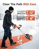 VOLTASK 12-Inch 10-Amp Corded Electric Snow Blower with Directional Plate
