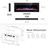R.W.FLAME 50-Inch Ultra-Thin Wall Mounted and Recessed Electric Fireplace