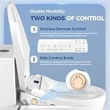 GAICOM RF001 Tankless Electric Bidet Toilet Seat with Wireless Remote Control