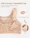 HACI Women's Front Closure Posture Full Coverage Back Support Wireless Sports Bra