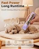 Veeconn 4-in-1 Waterproof Dog Clipper Kit with 7,500 RPM Motor & 4 Guide Combs