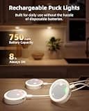 EZVALO 6-Pack Rechargeable RGB Puck Lights with Remote and Motion Sensor