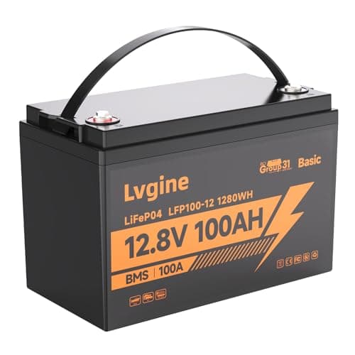 LVGINE 12V 100Ah Group 31 LiFePO4 Rechargeable Lithium Iron Phosphate Power Battery