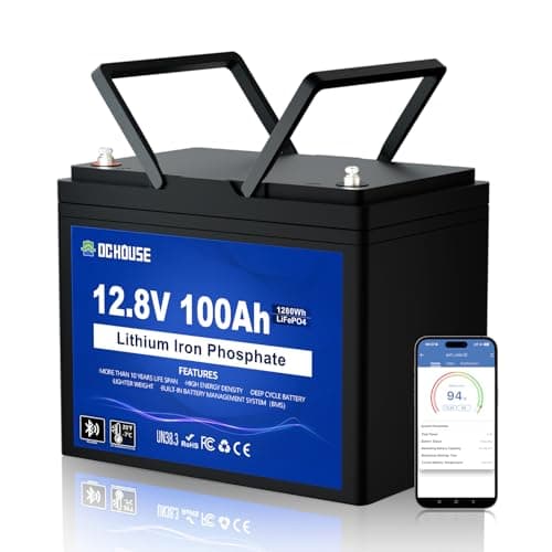 DC HOUSE 12V 100Ah LiFePO4 Trolling Motor Lithium Battery, BCI Group 24