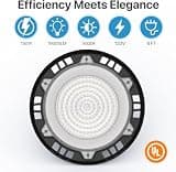 HYPERLITE 150W UFO LED High Bay Light Plug & Play 5000K Waterproof, 4-Pack