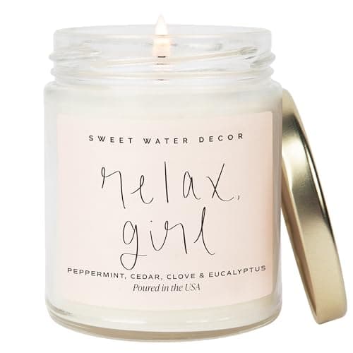 Sweet Water Decor Relax Girl Aromatherapy Scented Soy Wax Candle, Standard Size