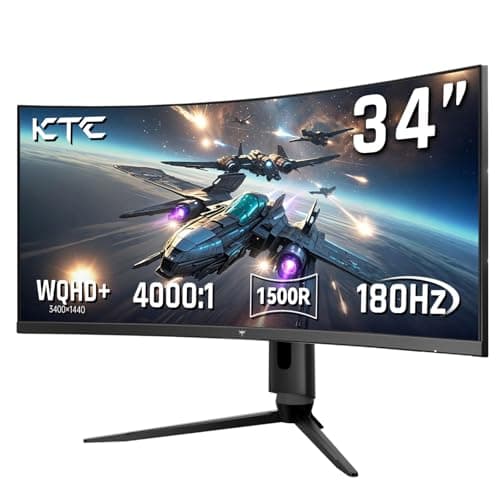 KTC H34S18S 34-Inch WQHD 180Hz 1500R Ergonomic Curved Ultrawide Gaming Monitor