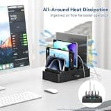 KDD 7-in-1 Vertical Laptop Holder with Gravity Locking and Accessory Drawer