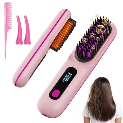 Go Brush Pro Rechargeable Cordless Hair Straightener Brush