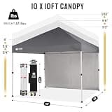 CROWN SHADES 10x10 Commercial Canopy with 4 Sidewalls