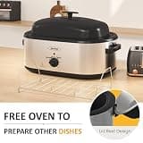 Sunvivi 24-Quart Electric Turkey Roaster Oven and 3-Bin Buffet Server Combo