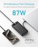 Anker Power Bank 20,000mAh 87W Max Output with Built-In Heavy-Duty USB-C Cable