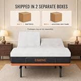 ESHINE Split-Top Queen Adjustable Bed Frame and Custom 12-Inch Gel Memory Foam Mattress