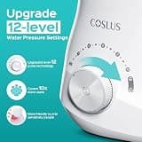 COSLUS E1 Electric Countertop Water Flosser with 12 Settings and 5 Jet Tips